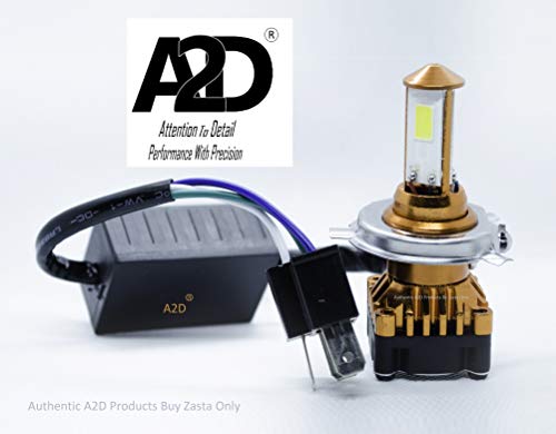 Image of A2D H4-C Cap Top Scooter H4 HS1 Cree Led High & Low Beam Headlight Bulb Kit White for Hnda Activa