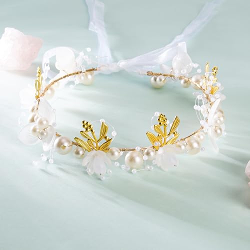 FRESHME Fairy Ear Cuffs with Crown - Elf Ear Cuffs Mermaid Ears Fairy Crown Halloween Costume Renaissance Accessories3