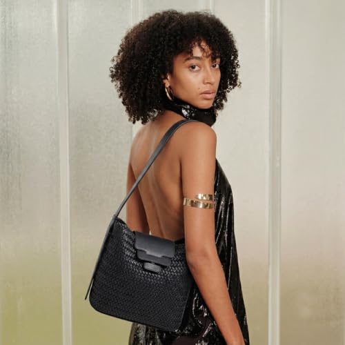 Image of JINMANXUE Woven Tote Bag For Women,Travel Shoulder Bag, Large Hollow Beach Soft Satin Handbags Hand-woven Satchel Clutch