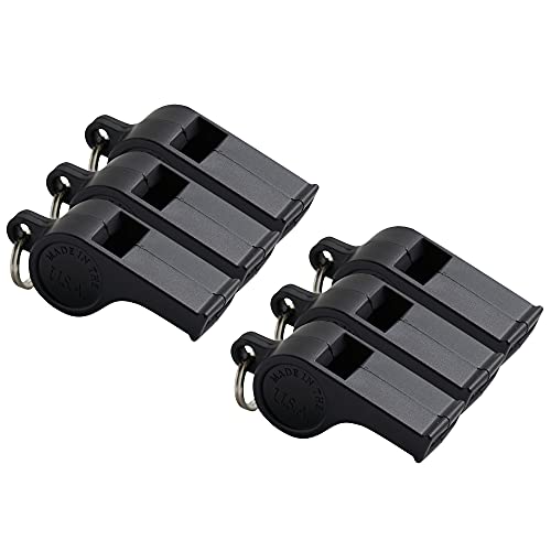 American Whistle Corporation American - Personal Safety Whistles - 6 Pack (Black)