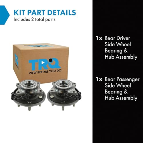 Image of TRQ Rear Left and Right Wheel Bearing and Hub Assembly Set 2 Piece Compatible with 2007-2010 Ford Expedition 2007-2010 Lincoln Navigator