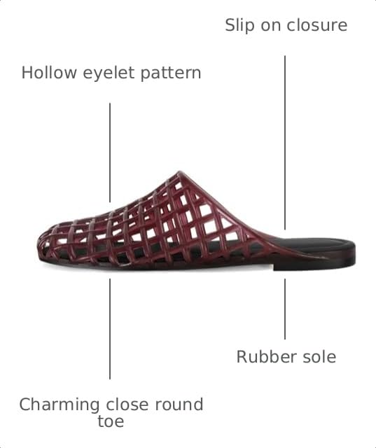 Image of Women's Red Jelly Mesh Slides, Comfortable Flat Slip On Sandals, Casual Summer Beach Slippers