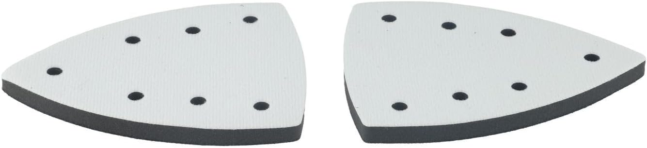 Triangle Sanding Pads 7 Hole 150x100mm, EVA Foam Hook and Loop Backing Pad for Orbital Sander, Replacement Accessory for Sanding Discs, 2 Pack
