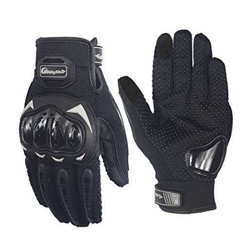 ARTOP Guantes Moto Motocross Verano Anti-Deslizante Anti-Colisión con Dedo Táctil Muy Buena Protección para Hombres (Negro,XXL)