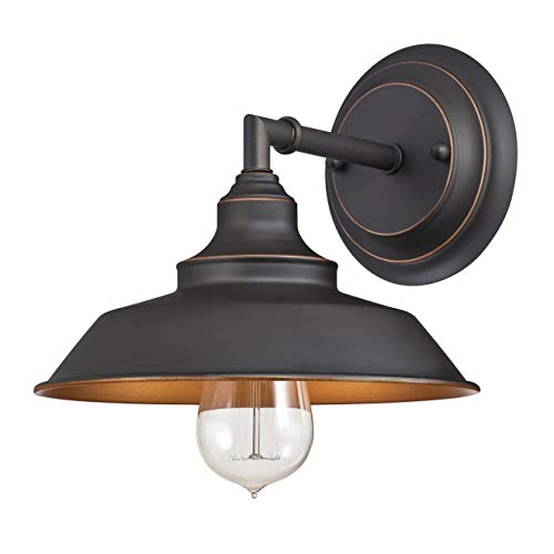 Westinghouse Lighting 6344800 Iron Hill One-Light Indoor Fixture, Oil Rubbed Bronze Finish With Highlights Wall Sconce, 1, Black #TOP4