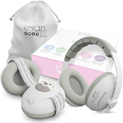 2-in-1 Baby Ear Muffs – Noise Protection Headphones & Headbands for Infants and Toddlers, Travel Essential for Ages 1–36 Months