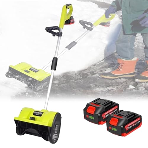 FKONGD Pala da Neve elettrica da 12 Pollici, direzione Regolabile da 1200 W con Maniglia, Piccolo spazzaneve a Spinta Manuale, per sgombero vialetto, Patio, Parco Giochi, Fattoria