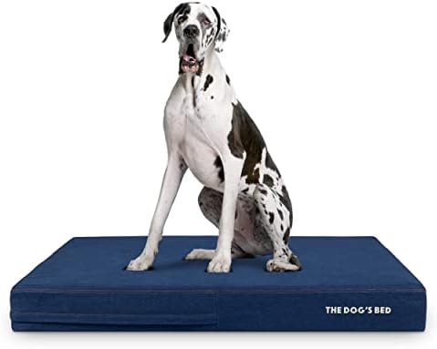 The Dogs Bed Orthopaedic Dog Bed Large Grey Plush 101x64x15cm, Waterproof Memory Foam Dog Bed
