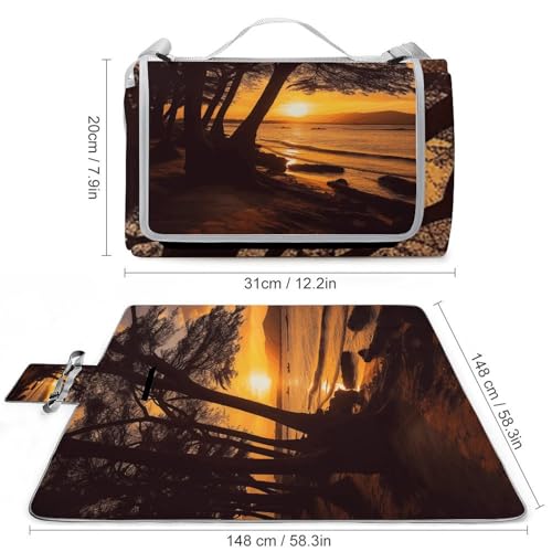 Tapis de pique-nique lavable en machine imperméable avec envers anti-sable - 4