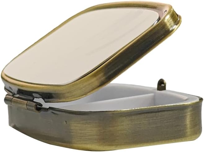 20pcs Sublimation Blank Bronze Pill Box Metal Square 2 Compartment Medicine Pill Case,Portable Pocket or Purse Pill Box for DIY Heat Transfer Print