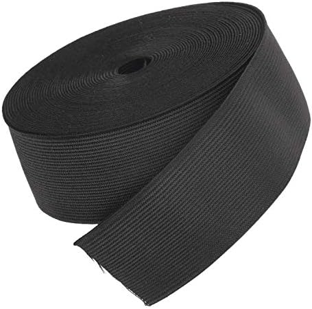 Gummiband nähen 38mm Schwarz, Gummiband breit zum Nähen, Hosengummi breit | Bundgummi rund 4 cm für Hosenbund und Rockbund, für Jogginghosen, Leggings und Matratzentopper, flach ge