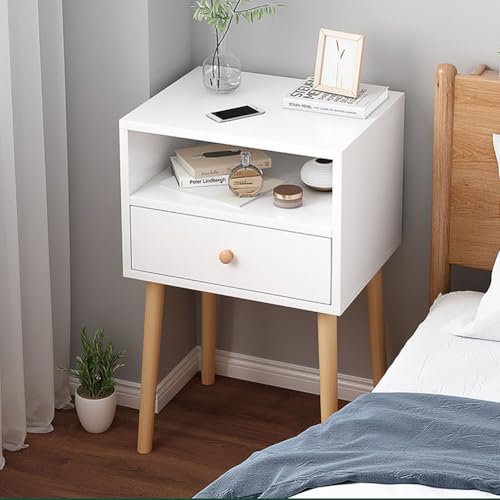 BK&MF Mesilla de Noche Moderna y Sencilla,Armario Organizador de Dormitorio Estante de Almacenamiento Abierto Fácil Montaje para Dormitorio, salón,D,40x30x59cm(16x12x23inch)