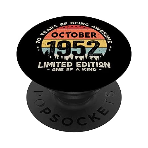 Regalo 70 años Cumpleaños Hombre Mujer - Octubre 1952 PopSockets PopGrip Intercambiable