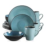 🍒 Aspecto retro y elegante: El interior y el exterior de la vajilla están decorados en dos colores diferentes. Borde de esmalte de color negro, verde mate fuera de la taza. Negro mate fuera del cuenco / plato. Refleja un estilo naturalista y clasicista. Haga que los platos colocados al azar sean llamativos y agradables a la vista. ¡Ya sea en la cocina o en el salón, es una decoración perfecta!