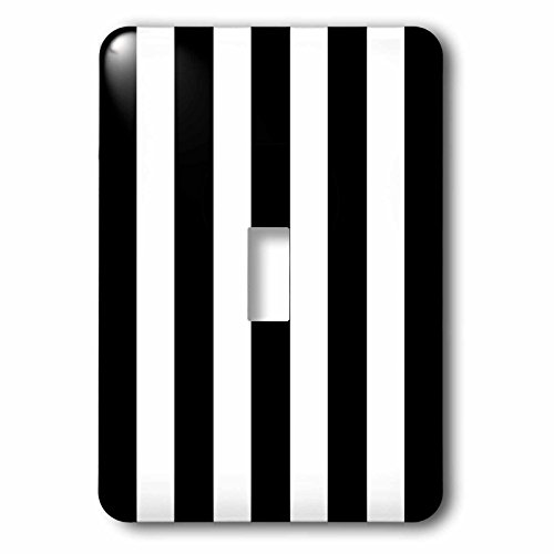 3dRose lsp_161541_1 - Interruptor de palanca de rayas vertical, diseño de rayas, color blanco y negro