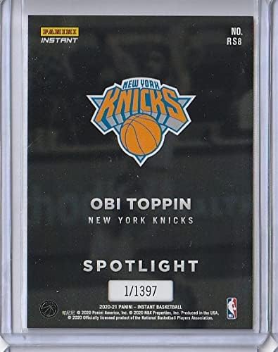 Miniatura 2 de 2020-21 Panini Instant Rookie Spotlight #RS8 Obi Toppin - Rookie Year