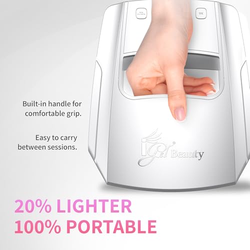 Image of iGel Beauty Hybrid PRO 3.0 XL UV /LED Nail Lamp - Wireless Rechargeable 48W Nail Dryer, Extra Wide Full-Hand Curing, 9000mAh Battery, Smart Timer & Builder Gel Mode, Cordless Professional Lamp