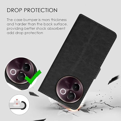 Image of Amazon Brand- Solimo Flip for Vivo V30e 5G (Leather Black)