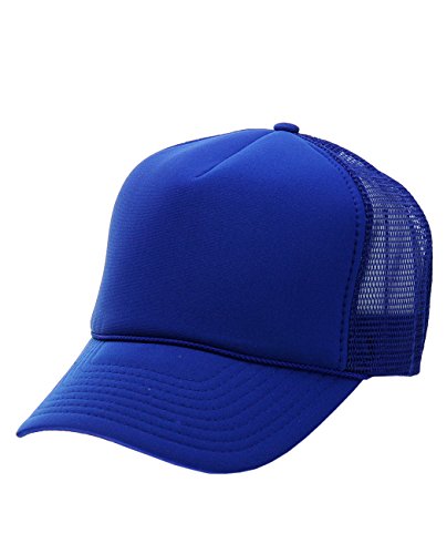 Image of NYFASHION101 Plain Mesh Trucker Hat - Breathable 6-Panel Daily Snapback Cap, Customizable Ideal for DIY Embroidery & Patches