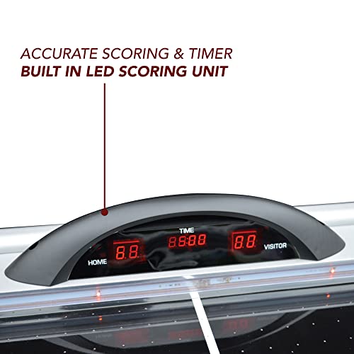 Hathaway Trailblazer 7-Ft Air Hockey Family Game Table With Electronic Scoring And Built-In Led Trace Lights, High-Powered Blower - Includes Strikers Pucks And Integrated Drink Holders #TOP4