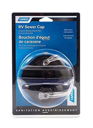 Camco Durable Sewer Cap With Hose Connection- Caps The Sewer Connection To Prevent Leaks, Easy Install And Simple Use (39463) Black 0.75 Inch #TOP3