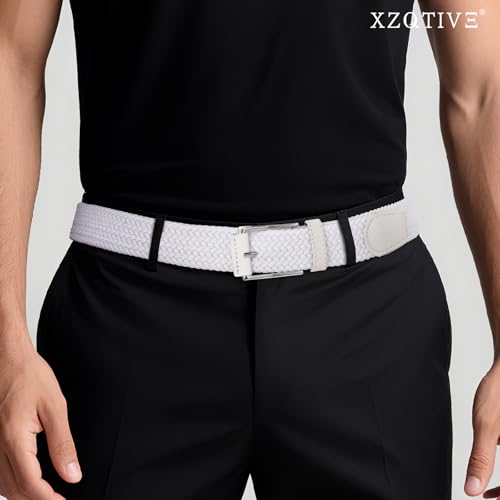 Image of XZQTIVE Braided Stretch Belt Mens Gift Elastic Woven Belt for Golf Casual Pants Shirts Jeans