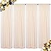 Shinybeauty Sequin Backdrop Curtains 4 Panels Ivory 2FTx8FT Sequin Fabric Photo Backdrop Curtains Ivory Glitter Curtains for Party Baby Shower Backdrop Backgrounds