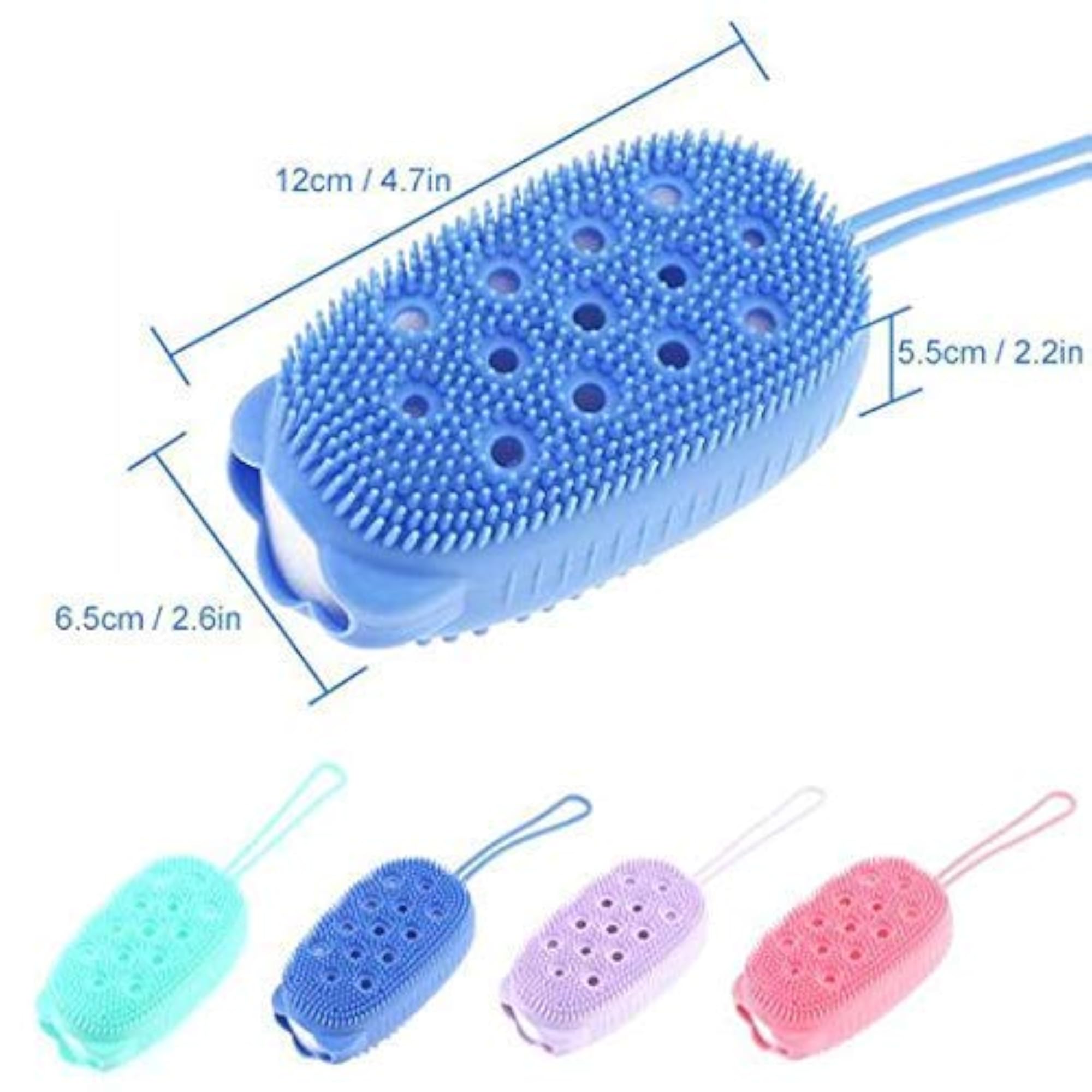 Silicone Back Scrubber Bath Brush Washer for Dead Skin Removal