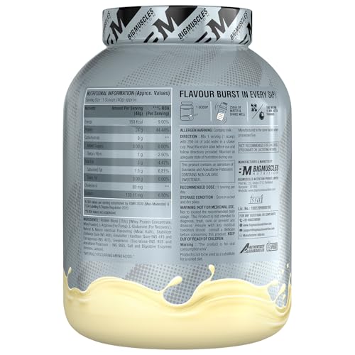 Image of Bigmuscles Nutrition Crude Whey (Malai Kulfi) 2kg | US FDA REGD. BRAND | 24g Protein, 5.5g BCAA, 4 g Glutamine
