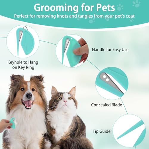 5 Stück Entfilzungsmesser Katze, Multifunktions Haarentfernungskamm, Knotenkamm Haarentfernungswerkzeug, Haustiere Entfilzungsmesser mit Stahlklinge, Wasserbeständig Knotting Comb für Hunde Katzen (A)