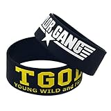 Material: Silikon Xi-Link Armband „Taylor Gang“ Silikon-Armbänder Star-Team 1 Zoll Breiten Grünen Armband Armband (Color : Black)