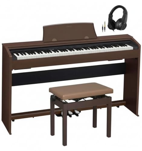 【高低自在ピアノ椅子&ヘッドホン&譜面立て&楽譜集セット】 CASIO カシオ DigitalPiano 電子ピアノ Privia PX-770 (BN ブラウン)