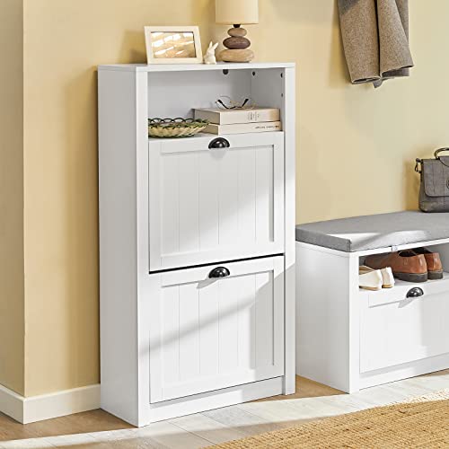 Sobuy Scarpiera 2 Ante 4 Ripiani Bianco, 60X24X110 Cm - 2