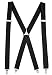 Suspenders for Women Elastic X-back Adjustable Straight Clip on -Black (Regular 46