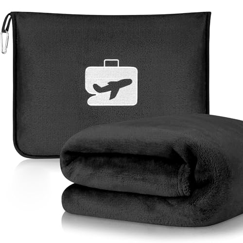 WUWENY Coperta da viaggio 2 in 1, coperta da viaggio per aeroplano, coperta da viaggio per aereo e auto, cuscino di trasformazione, ultraleggero per viaggi, ufficio, casa, viaggi d'affari, 152 x 127