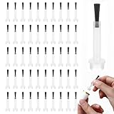 50 PCS Disposable Nail Brushes Replacement, Soft Brush Head for Dip Powder & Gel Nail Liquid, DIY Nail Art Manicure Tool Set for Home Salon Use (Black)