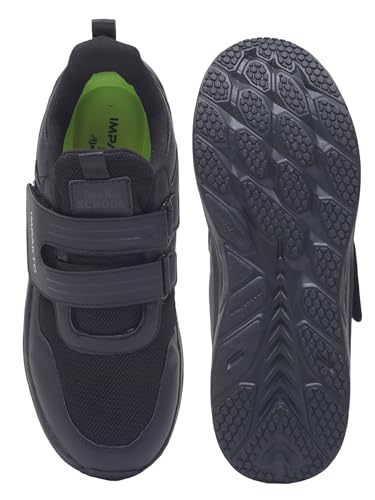 Image of Impakto Stude Sole School Shoes for Boys | Lightweight & Slip-on with Velcro Closure for Quick Wear| Dust Proof Upper | Memory Foam Insole & Heel Pad | Anti Skid Outsole | Washable & Breathable
