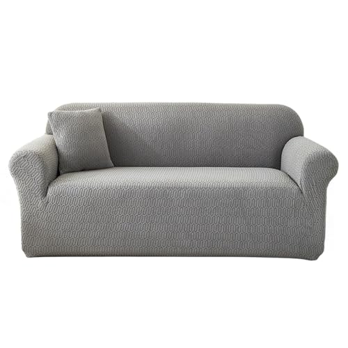 Housse de canapé jacquard extensible gris foncé haut de gamme