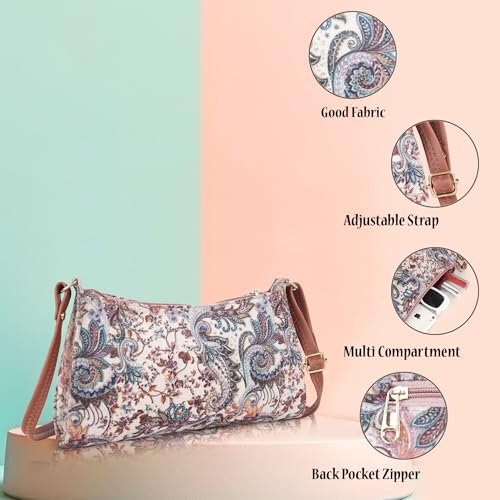 Image of DANIEL CLARK Women's Floral Print Shoulder Bag | PU Leather Sling Bag | Adjustable Strap | Lightweight Crossbody Purse for Daily Use, Travel