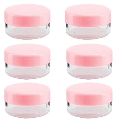 TEMPERIA (Pack of 6) Refillable Small Containers for Makeup, Cream & Lip Balm – Portable Mini Size Empty Storage Boxes for Travel – Plastic Small Box Container for Cosmetic – Multicolour