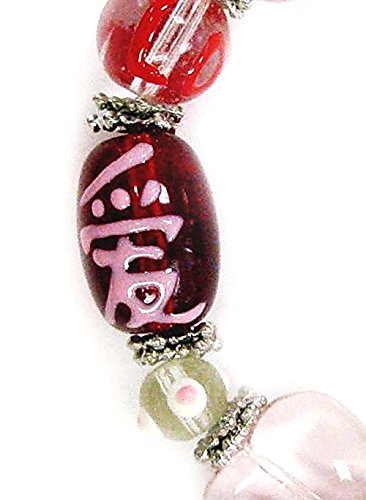 Linpeng womens Beads Stretch Bracelet, Red/Pink, 7 5 inch US - Image 5