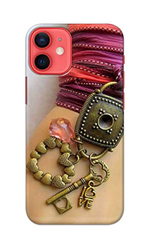 Image of Girl Hand with Keychain Hard Back Case Cover for Apple iPhone 12 / iPhone 12 Pro (6.1 inch), A2403, A2172, A2402, A2407 Back Cover -(J5) VNS2228