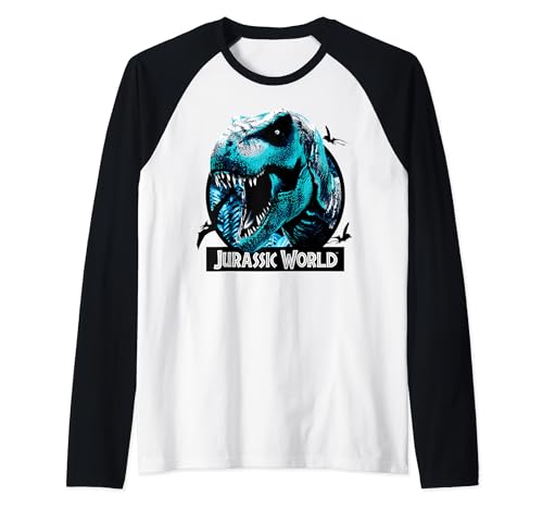 T-Rex Jurassic World tee-shirt raglan style baseball pour fan du film