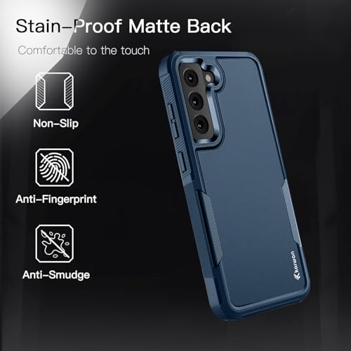 Image of KARWAN Shockproof Back Case Cover Compatible with Samsung Galaxy S21 FE, Heavy Duty Case with 360 Degree Camera Protection, Dual Layer Rugged Bumper Protection Cover with Matte Finish (Blue)
