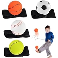 DBAILY Springball mit Schnur - 4er Set, Ø 47mm Handgelenk Return Ball für Kinder & Erwachsene - Fußball, Basketball, Softball, Baseball