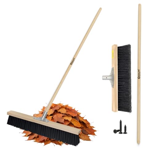 Crisalide®-SCOPA SPAZZOLONE INDUSTRIALE Professionale da ESTERNO, SYSTEM-SWISS, in PVC completo di manico da 150cm(40cm,60cm,80cm) ALTA DENSITA' (⌀80 CM)