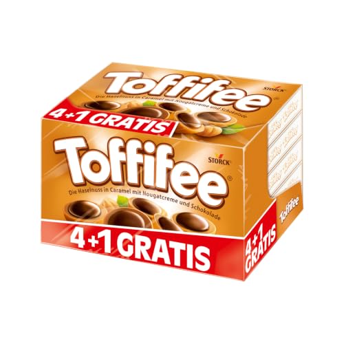 Toffifee 4 + 1 Extra 1 x 625 g Haselnuss in Karamell mit Nougatcreme und Schokolade ideal zum gemeinsamen Naschen und Teilen