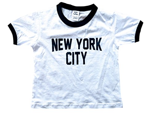 New York City Toddler Ringer T-Shirt, White-Black (2T)