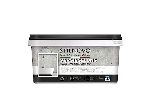 Stilnovo Versiegelung 1 KG für 8 m² (unverdünnt) 40 m² (mit 50% Wasser verdünnt) | Schützt und versiegelt | Wasserabweisend | Beton-Optik