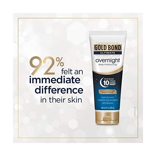Gold Bond Overnight Deep Moisturizing Lotion, 8 oz., Skin Therapy Lotion With Calming Scent